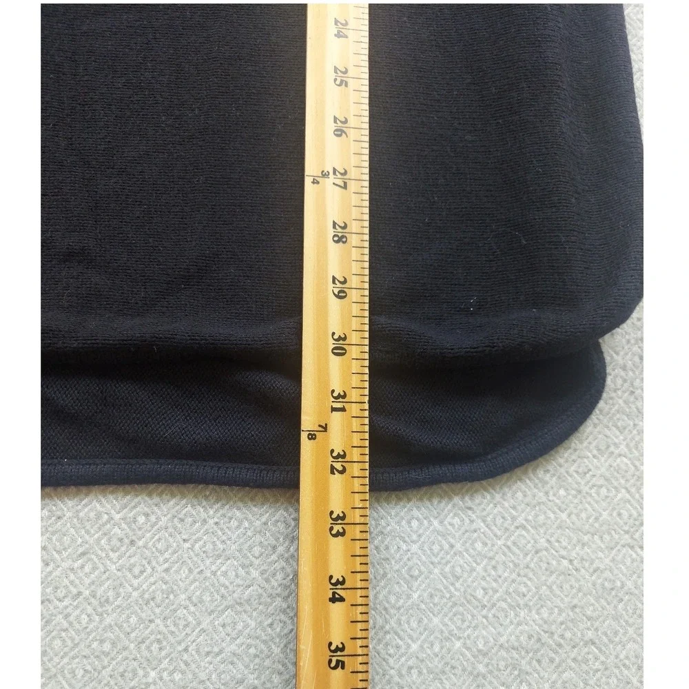 Michael Kors Sweater Womens L Black High Low Side Zip Cotton Blend Knit Pullover